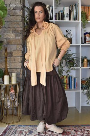 Paloma Bubble Hem Layering Dress Choc Chip